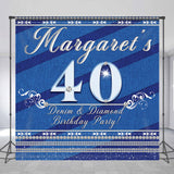 Allenjoy Denim Diamond Blue Custom 40Th Birthday Backdrop