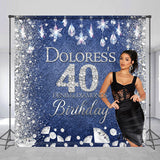 Allenjoy Denim Sparkle Diamonds Custom 40Th Birthday Backdrop