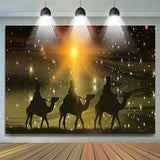 Allenjoy Desert Camel Starlight Holy Baby Shower Banner