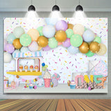 Allenjoy Dessert Store Glitter Balloon Happy 1St Birthdab Backdrop