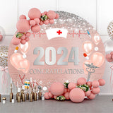 Allenjoy Diamond Balloon 2023 Round Nurses Graduation Backdrop