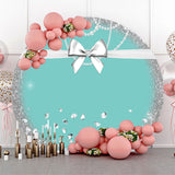 Allenjoy Diamond Bowknot Pearl Green Blue Birthday Backdrop