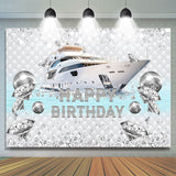 Allenjoy Diamond Ship Theme Grand Happy Birthday Backdrop