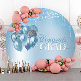 Allenjoy Diamond Sparkling Blue Circle Backdrop Graduation