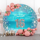 Allenjoy Diamonds Underwater Round Sweet 16 Birthday Backdrop