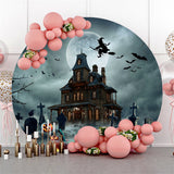 Allenjoy Dim Castle Bat Pumpkin Circle Halloween Backdrop