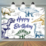 Allenjoy Dinosaur Stick Figure Birthday Backdrop Boy