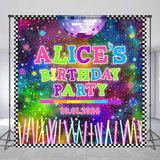 Allenjoy Disco Ball Glow Sticks Custom Birthday Backdrop