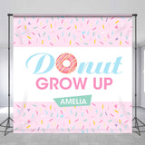 Allenjoy Donut Grow Up Pink Personalized Birthday Backdrop