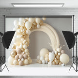 Allenjoy Dream Beige Balloon Birthday Cake Smash Backdrop