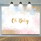 Allenjoy Dream Cloud Glitter Simple Gender Reveal Backdrop