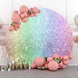 Allenjoy Dreamy Glitter Rainbow Circle Birthday Backdrop