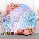 Allenjoy Dreamy Purple Lavender Round Birthday Party Backdrop