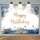 Allenjoy Elegant Blue Graffiti Happy Birthday Backdrop