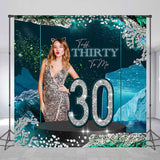 Allenjoy Elegant Blue Silver Custom 30Th Birthday Backdrop