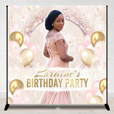 Allenjoy Elegant Glitter White Custom Photo Birthday Backdrop