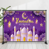 Allenjoy Elegant Mandala Moon Palace Purple Ramadan Backdrop