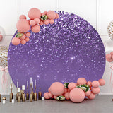 Allenjoy Elegant Purple Glitter Round Birthday Party Backdrop