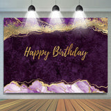 Allenjoy Elegant Purple Gold Glitter Abstract Birthday Backdrop