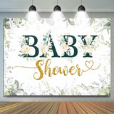 Allenjoy Elegant White Rose Baby Shower Party Backdrop For Girl