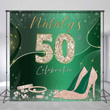 Allenjoy Emerald Gold Heel 50Th Birthday Custom Backdrop