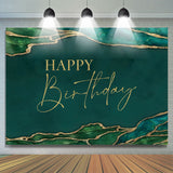 Allenjoy Emerald Green And Gold Glitter Birthday Backdrop