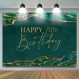 Allenjoy Emerald Green Gold Letters 70Th Birthday Backdrop