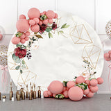 Allenjoy Engagement Floral Marbling Round Wedding Backdrop