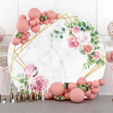 Allenjoy Engagement Marbling Wedding Round Backdrop Cover