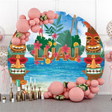 Allenjoy Entertainment Hawaiian Theme Luau Party Round Backdrop