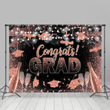 Allenjoy Fallen Hats Lights Congrats Grad Party Backdrop