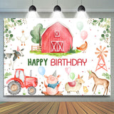 Allenjoy Farm Livestock Tractor Animals Birthday Backdrop