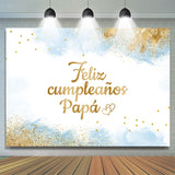 Allenjoy Feliz Cumpleanos Papa Blue Glitter Birthday Backdrop