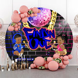 Allenjoy Finish Out Graffiti Round Gender Reveal Backdrop