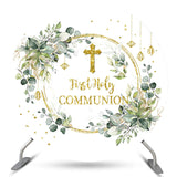 Allenjoy First Holy Communion Cross Circle Christening Backdrop