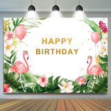 Allenjoy Flamingo Birthday Hawaiian Photo Photography Backdrops