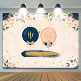 Allenjoy Floral And Glitter With Balloons Baby Shower Backdrop