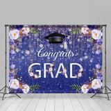 Allenjoy Floral Bokeh Congrats Grad Celebration Backdrop