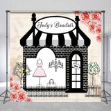 Allenjoy Floral Boudoir Personalized Party Backdrop Girls