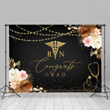 Allenjoy Floral Congrats Gards Nurse Gala Backdrop