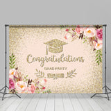 Allenjoy Floral Congratulations Grad Party Backdrop Girl