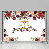 Allenjoy Floral Glitter Scale Graduation Party Backdrop