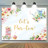 Allenjoy Floral Lets Par Tea Photography Backdrop For Party