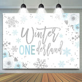 Allenjoy Floral Winter Onederland Snowflake Birthday Backdrop