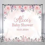 Allenjoy Flower Diamond Custom Pink Baby Shower Backdrop