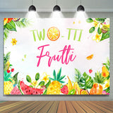 Allenjoy Flower Fruits Green Leaves Happy Birthday Backdrop