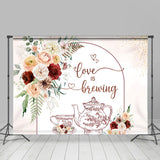 Allenjoy Flower Teapot Love Is Brewing Wedding Backdrop