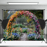 Allenjoy Flowers Decorated Arch Path Wedding Photo Backdrop