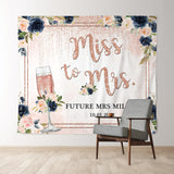 Allenjoy Flowers Glitter Miss To Mrs Bridal Shower Backdrop