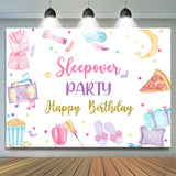 Allenjoy Food Bedgown Sleepover Party Happy Birthday Backdrop